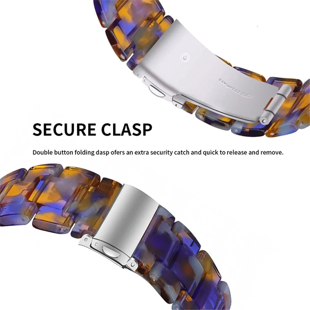 Resin Watch Band Bracelet Replacement for Samsung Galaxy Watch6 40mm 44mm / Watch6 Classic 43mm 47mm / Watch 5 40mm 44mm / 5 Pro 45mm / Watch4 40mm 44mm - Blue Ocean - 4