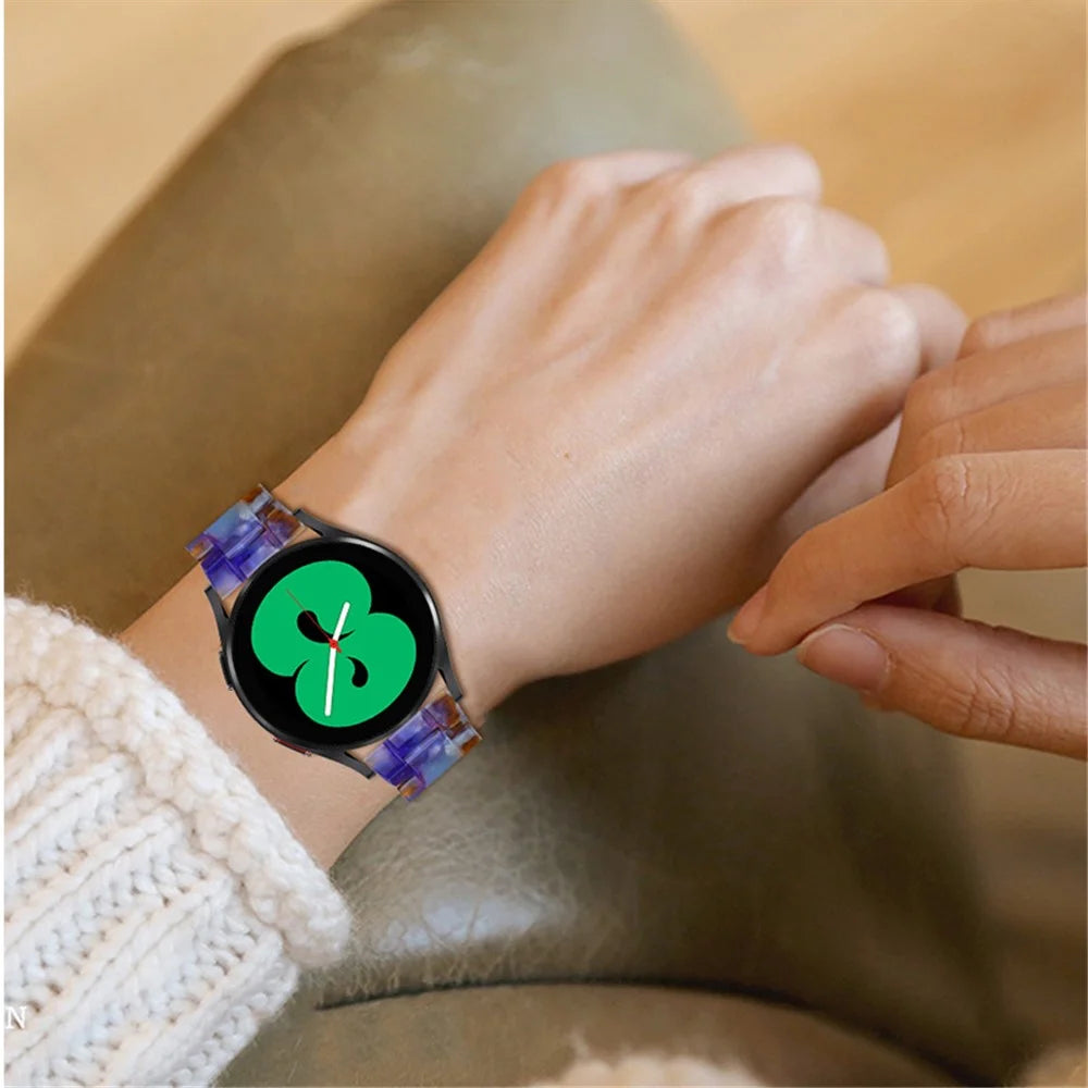 Resin Watch Band Bracelet Replacement for Samsung Galaxy Watch6 40mm 44mm / Watch6 Classic 43mm 47mm / Watch 5 40mm 44mm / 5 Pro 45mm / Watch4 40mm 44mm - Blue Ocean - 7