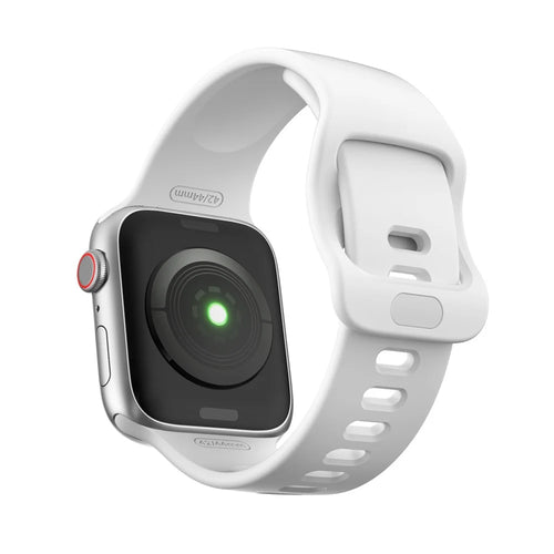 Silicone Smart Watch Band Adjustable Wrist Strap for Apple Watch Ultra 3 2 1 49mm / Series 11 10 46mm / 9 8 7 45mm / SE3 SE2 SE 6 5 4 44mm / 3 2 1 42mm - White - 1