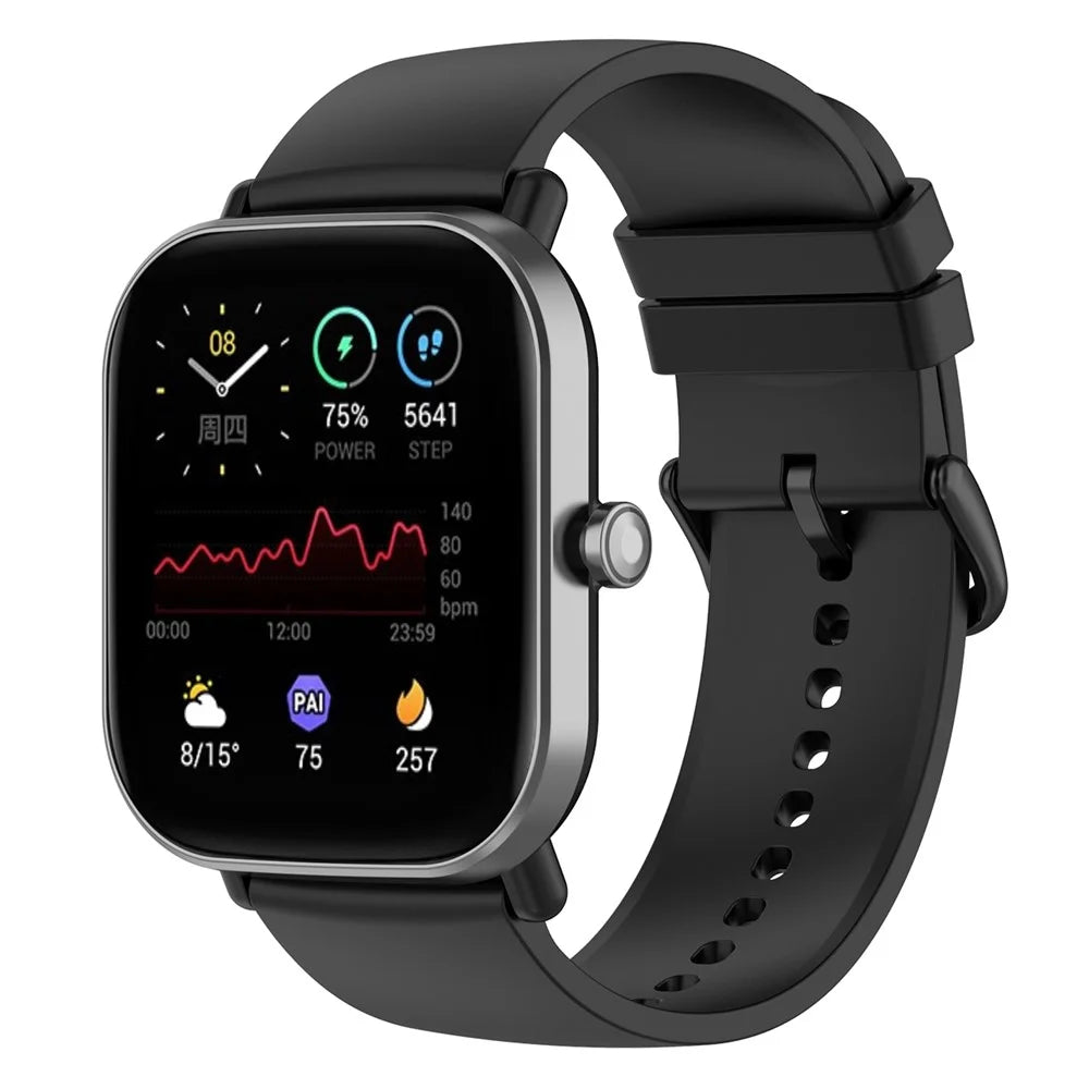 20mm Soft Silicone Smart Watch Band Replacement Adjustable Watch Straps for Huami Amazfit GTS 3 - Black - 2