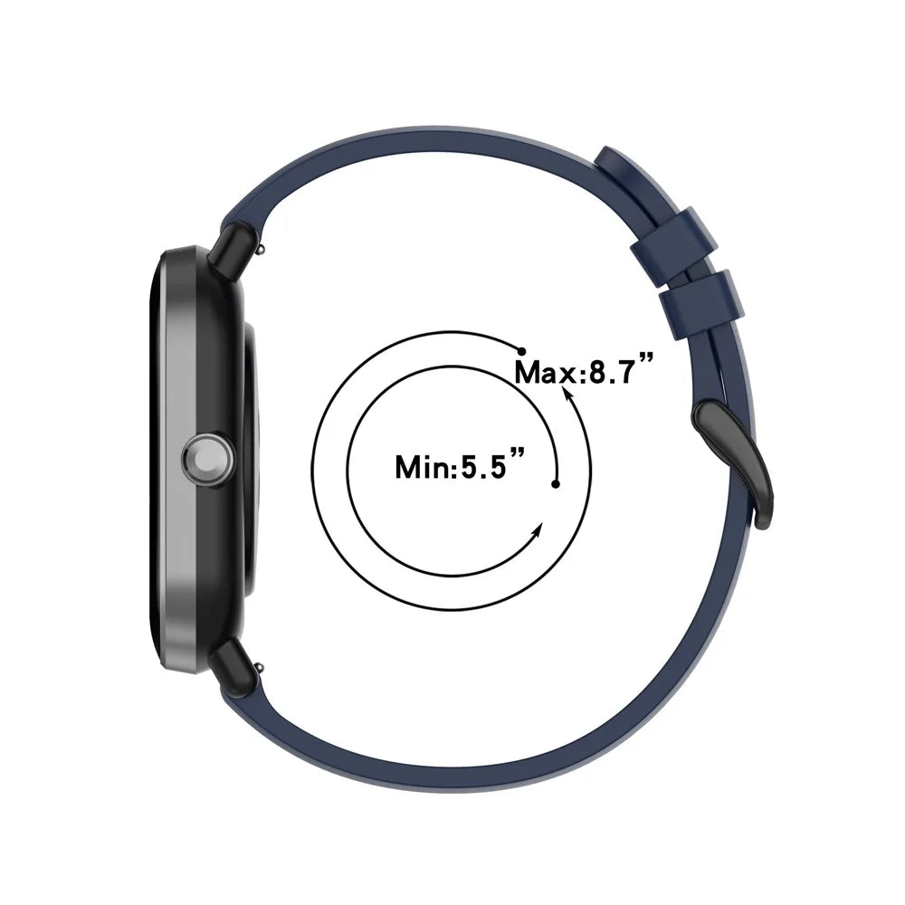 20mm Soft Silicone Smart Watch Band Replacement Adjustable Watch Straps for Huami Amazfit GTS 3 - Black - 6