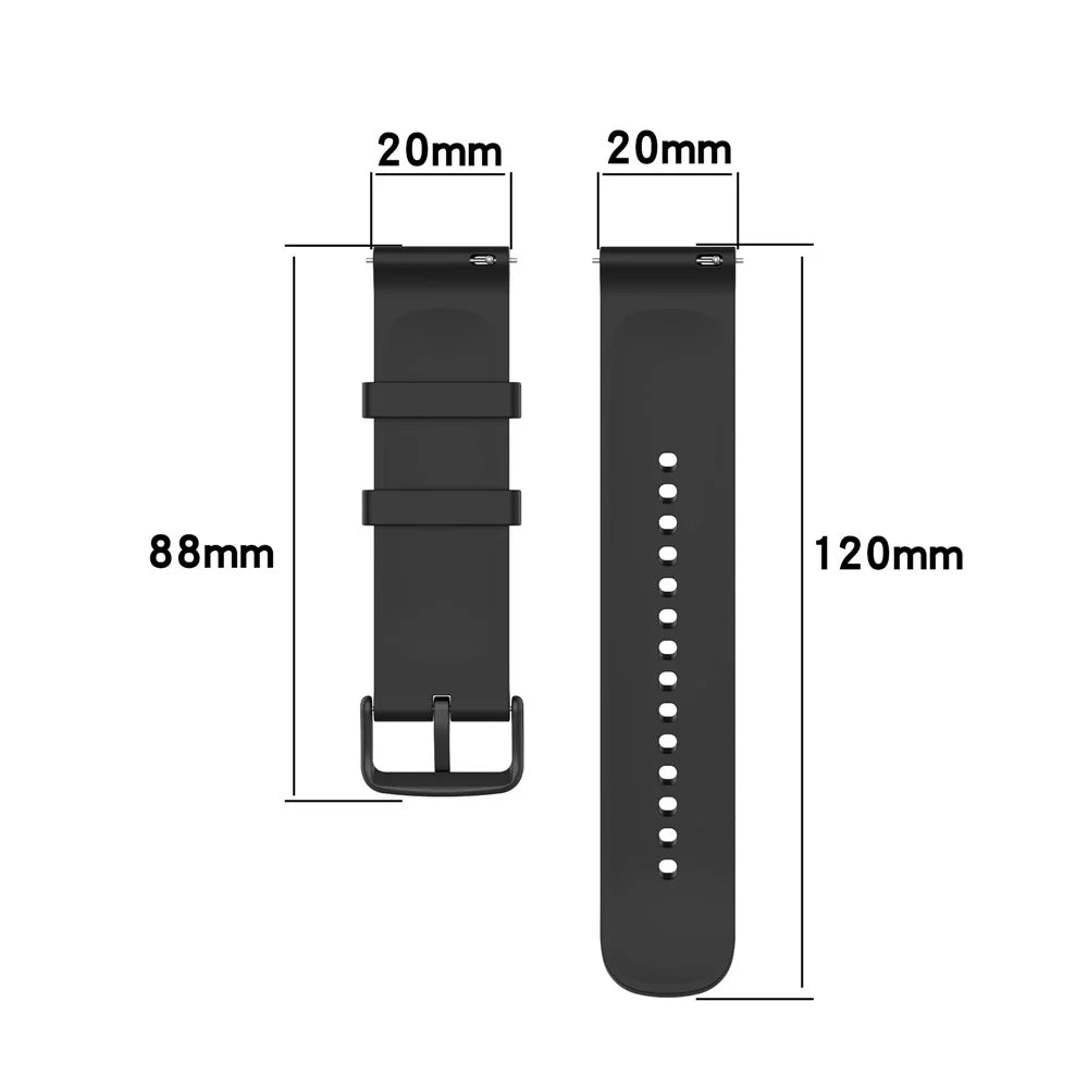20mm Soft Silicone Smart Watch Band Replacement Adjustable Watch Straps for Huami Amazfit GTS 3 - Black - 7