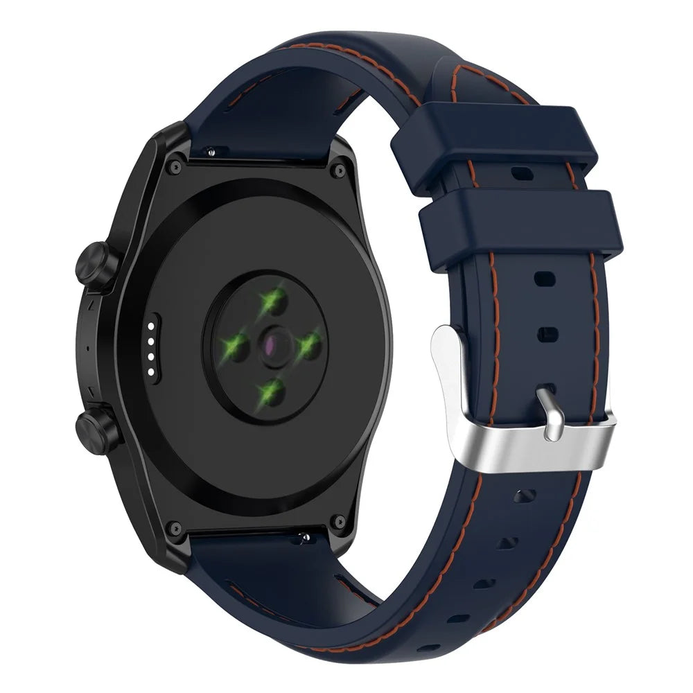 22mm Universal Soft Silicone Smart Watch Band Adjustable Replacement Watch Straps for Ticwatch Pro 3/Lite Pro 3/2020/GTX/E2/S2/Watch Correa - Dark Blue - 1