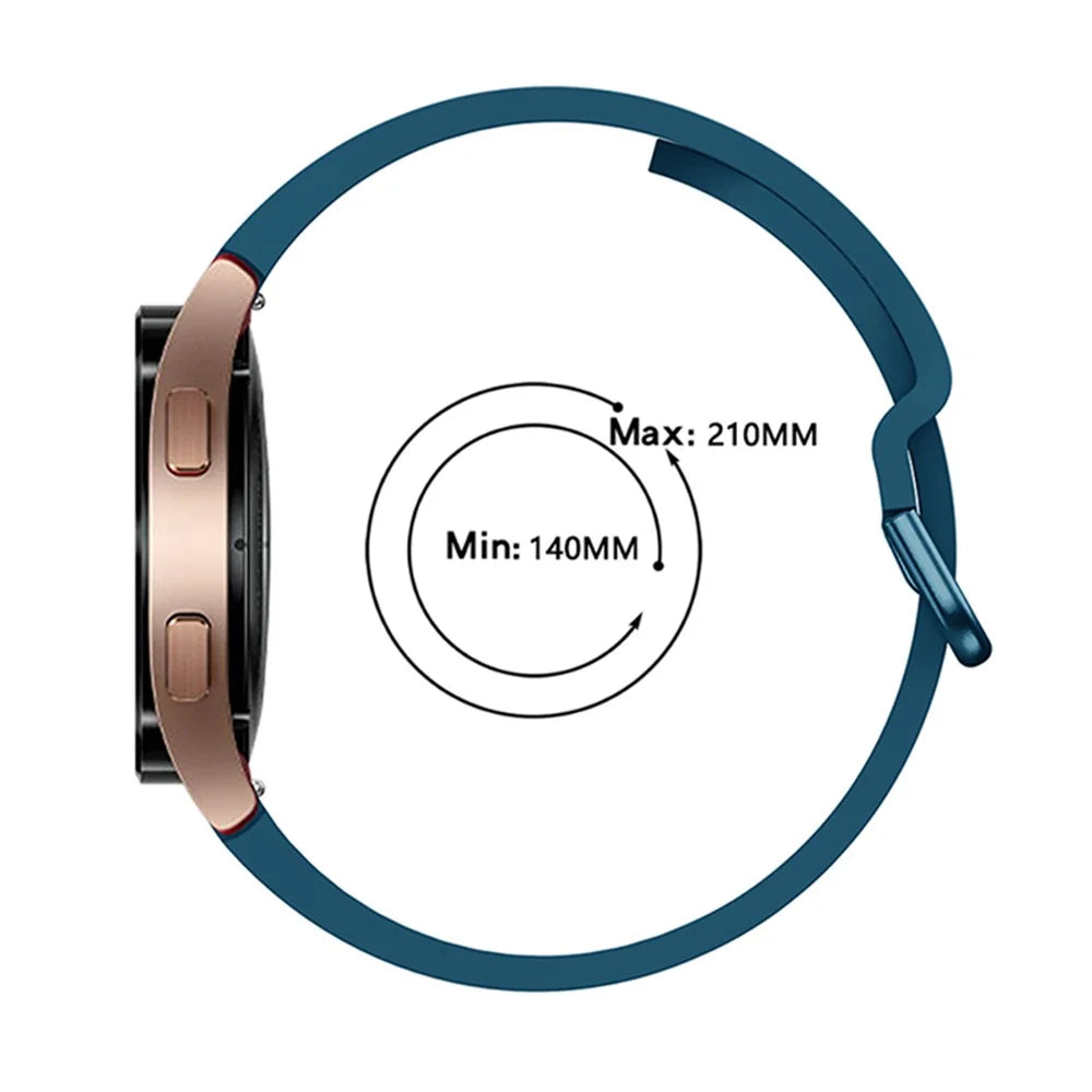 Solid Color Soft Silicone Smart Watch Band with Connecting Rod for Samsung Galaxy Watch6 40mm 44mm / Watch6 Classic 43mm 47mm / Watch 5 40mm 44mm / 5 Pro 45mm / Watch4 40mm 44mm - Dark Blue - 4