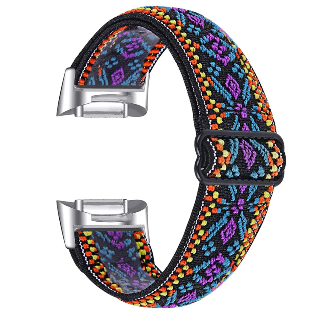 Elastic Nylon Band with Adjustable Buckle Braided Watch Strap for Fitbit Charge 6 / 5 - 5# - 2
