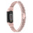 Double Rows Rhinestone Decorative Edge Metal Band Slim Watch Strap for Fitbit Charge 6 / 5 - Rose Pink - 1