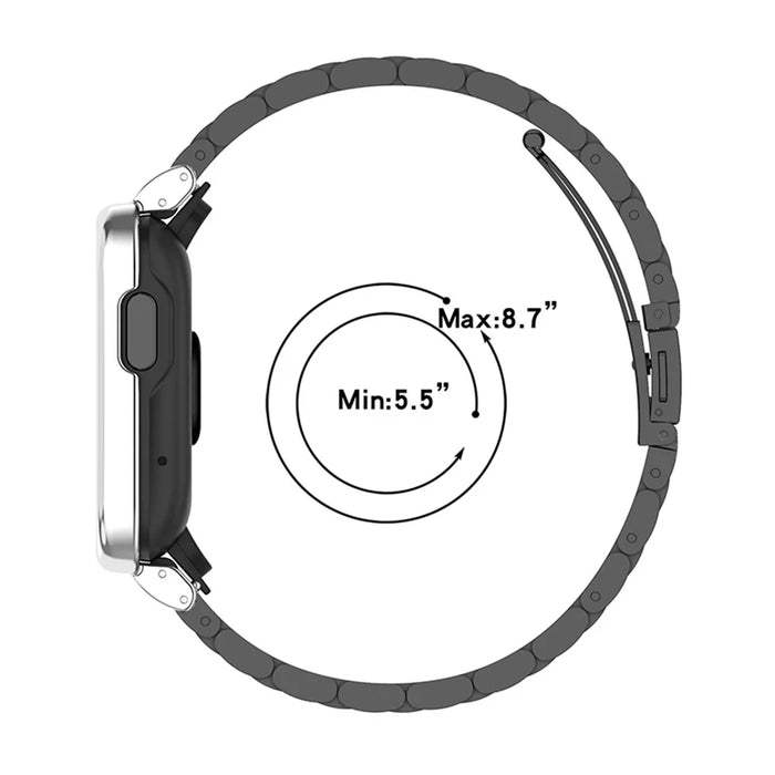 Integrated Three Beads 304 Stainless Steel Replacement Watch Strap with Watch Case Protector for Xiaomi Redmi Watch / Mi Watch Lite - Silver - 3