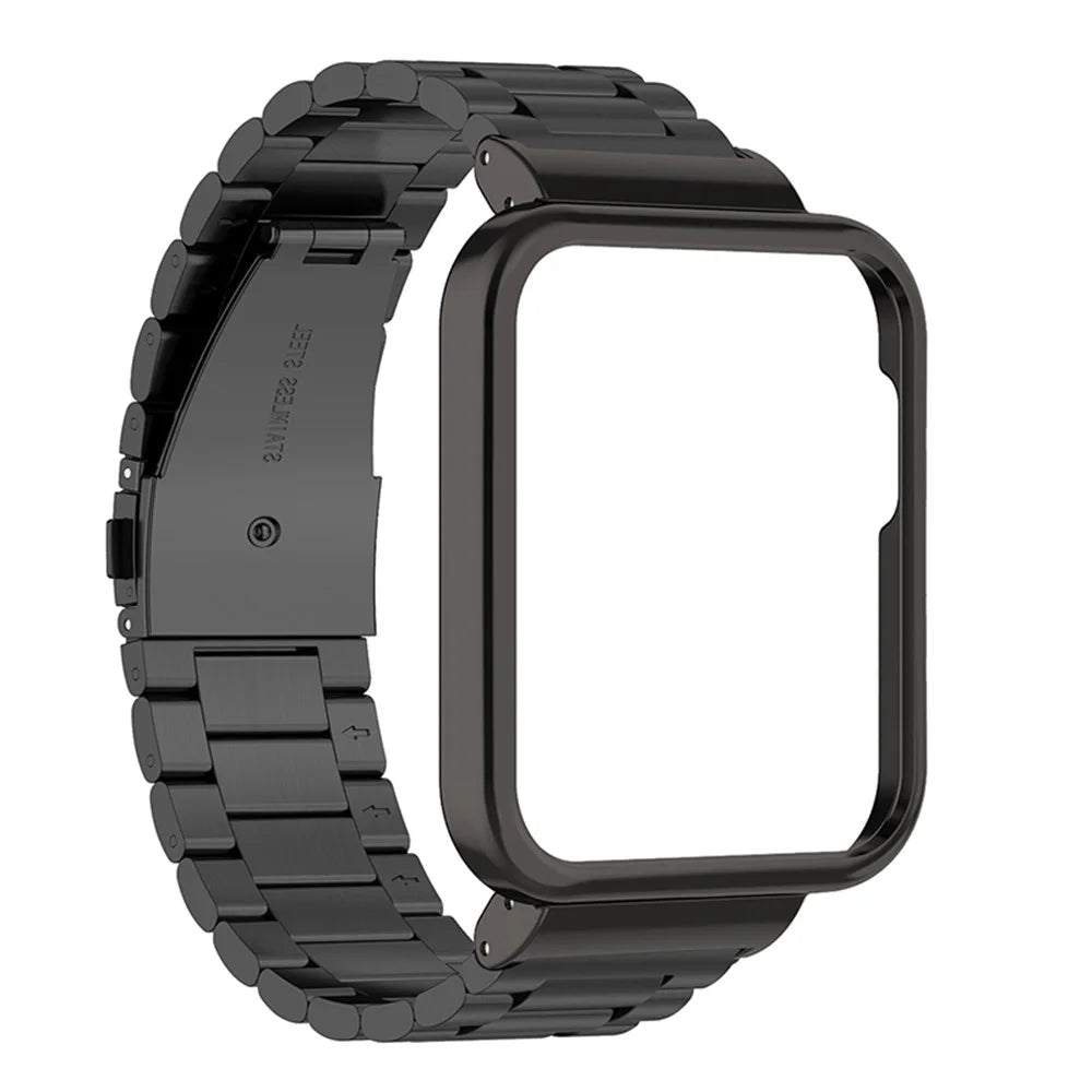 304 Stainless Steel Three Beads Watch Strap with Watch Case Protector + Installation Tool for Xiaomi Redmi Watch / Mi Watch Lite - Black - 3