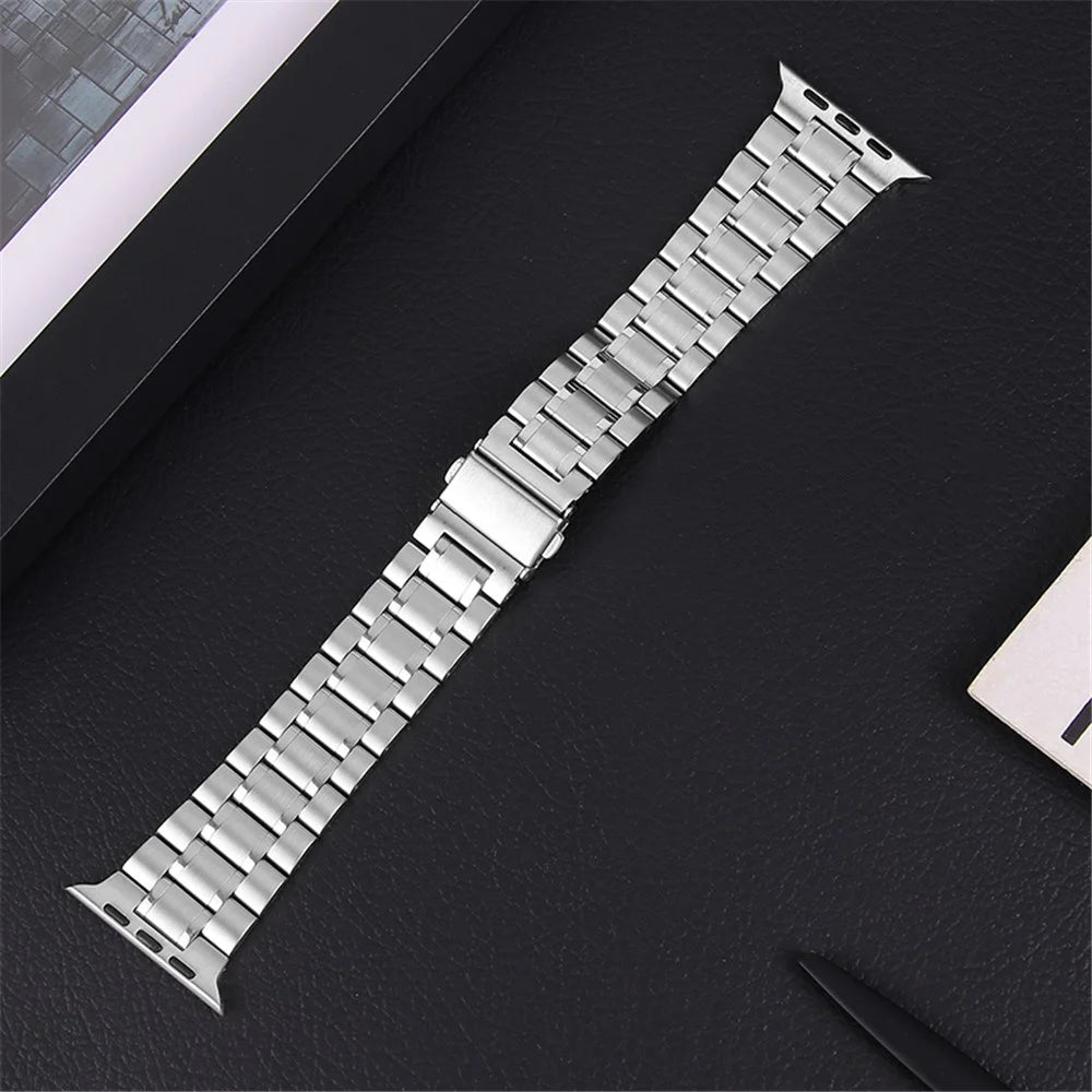 Smart Watch Strap 5-Beads Stainless Steel Replacement Band for Apple Watch Ultra 3 2 1 49mm / Series 11 10 46mm / 9 8 7 45mm / SE3 SE2 SE 6 5 4 44mm / 3 2 1 42mm - Silver - 6