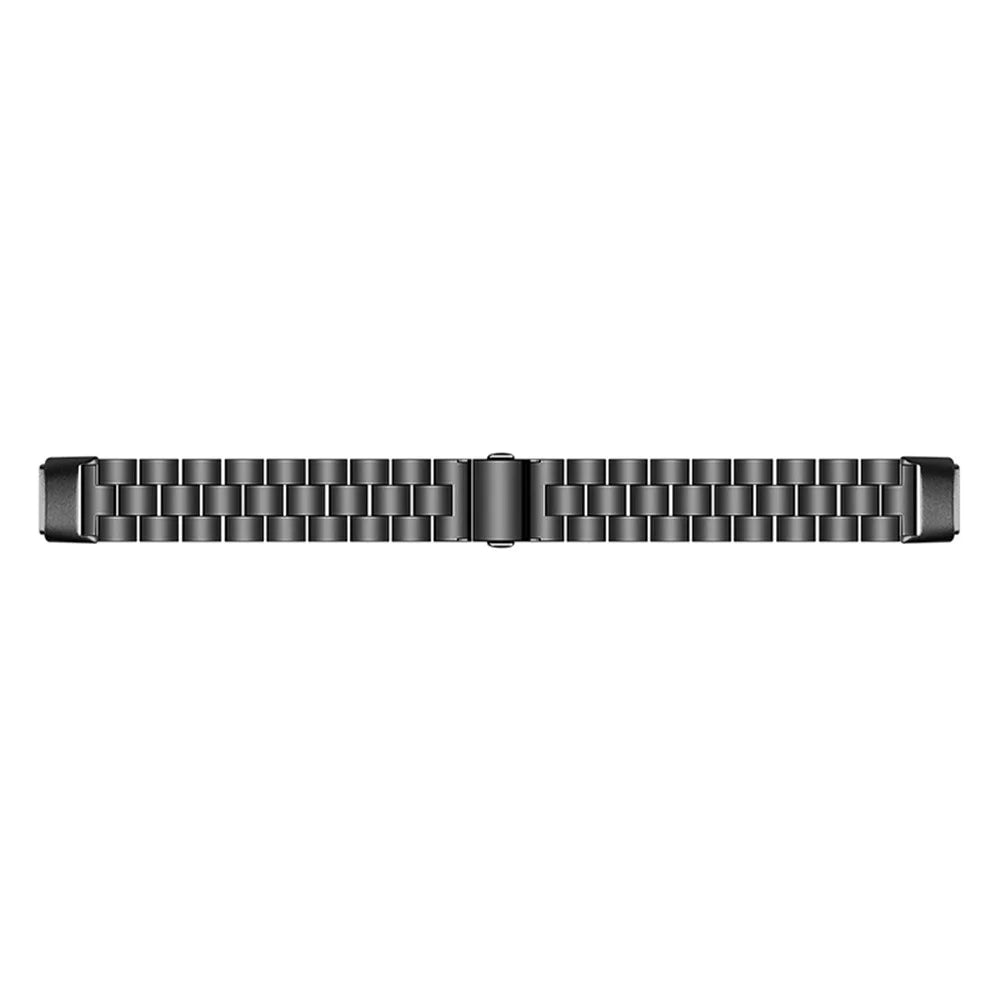 Three Beads Stainless Steel Smart Watch Band Replacement Metal Strap for Fitbit Luxe - Black - 3