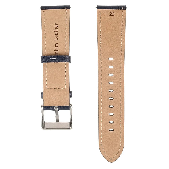 22mm Quick Release Genuine Leather Watch Band Adjustable Stitching Strap for Samsung Gear S3 Classic /Gear S3 Frontier/Galaxy Watch 46mm - Blue - 2