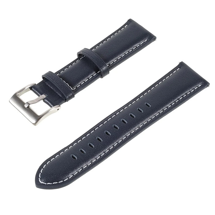 22mm Quick Release Genuine Leather Watch Band Adjustable Stitching Strap for Samsung Gear S3 Classic /Gear S3 Frontier/Galaxy Watch 46mm - Blue - 3