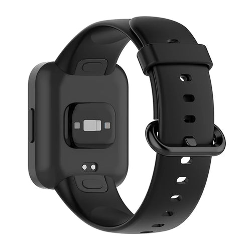 Adjustable Solid Color Watch Band Soft Silicone Strap for Xiaomi Redmi Watch 2 / Redmi Watch 2 Lite - Black - 1