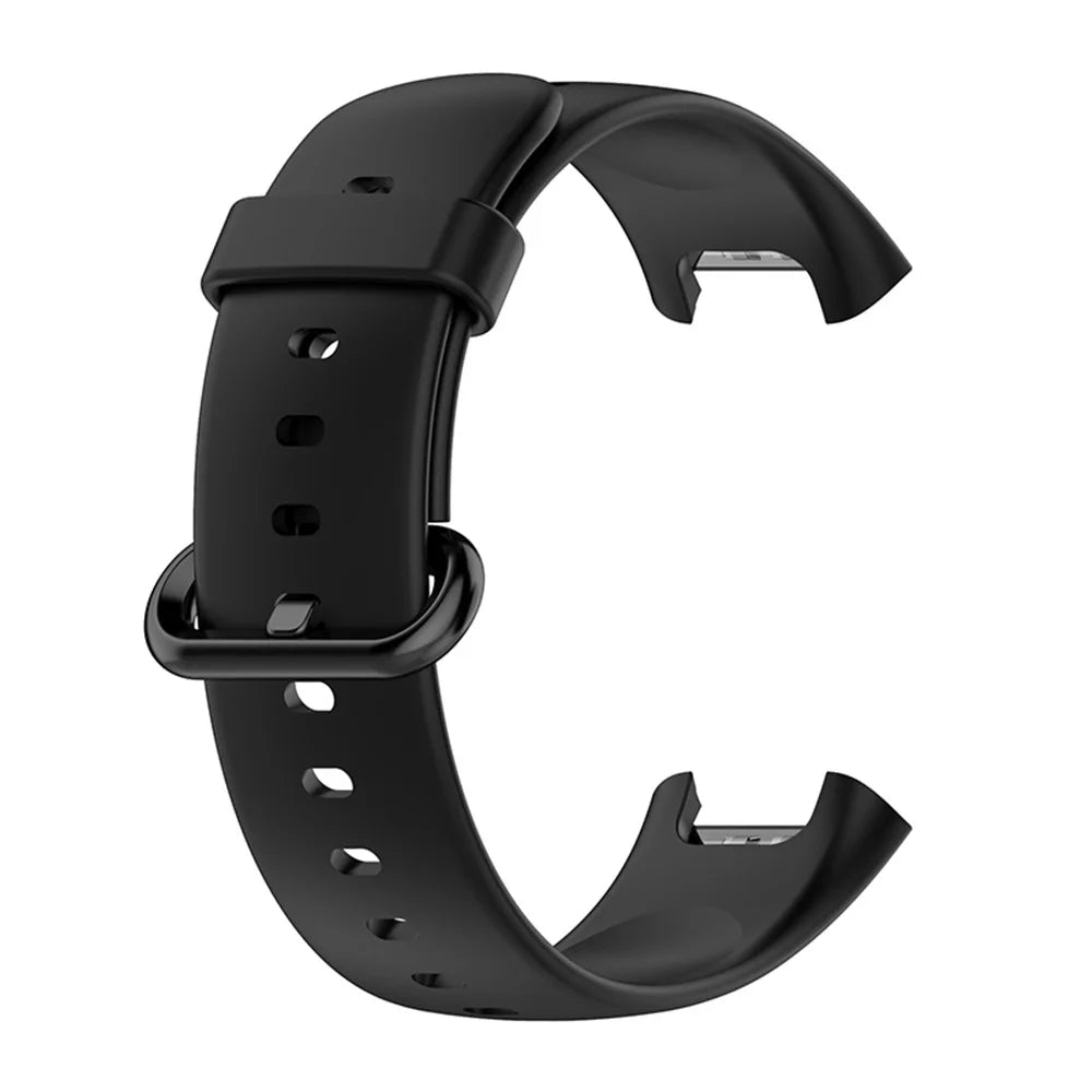 Adjustable Solid Color Watch Band Soft Silicone Strap for Xiaomi Redmi Watch 2 / Redmi Watch 2 Lite - Black - 3