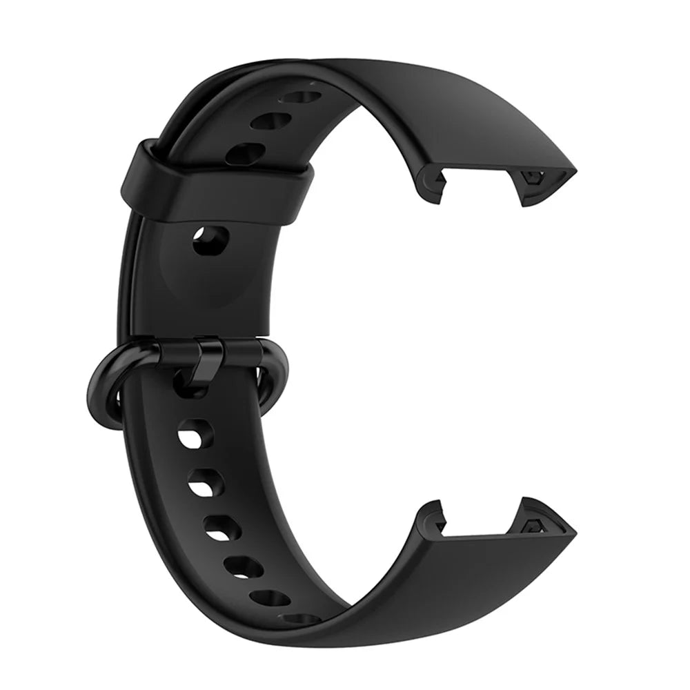Adjustable Solid Color Watch Band Soft Silicone Strap for Xiaomi Redmi Watch 2 / Redmi Watch 2 Lite - Black - 4