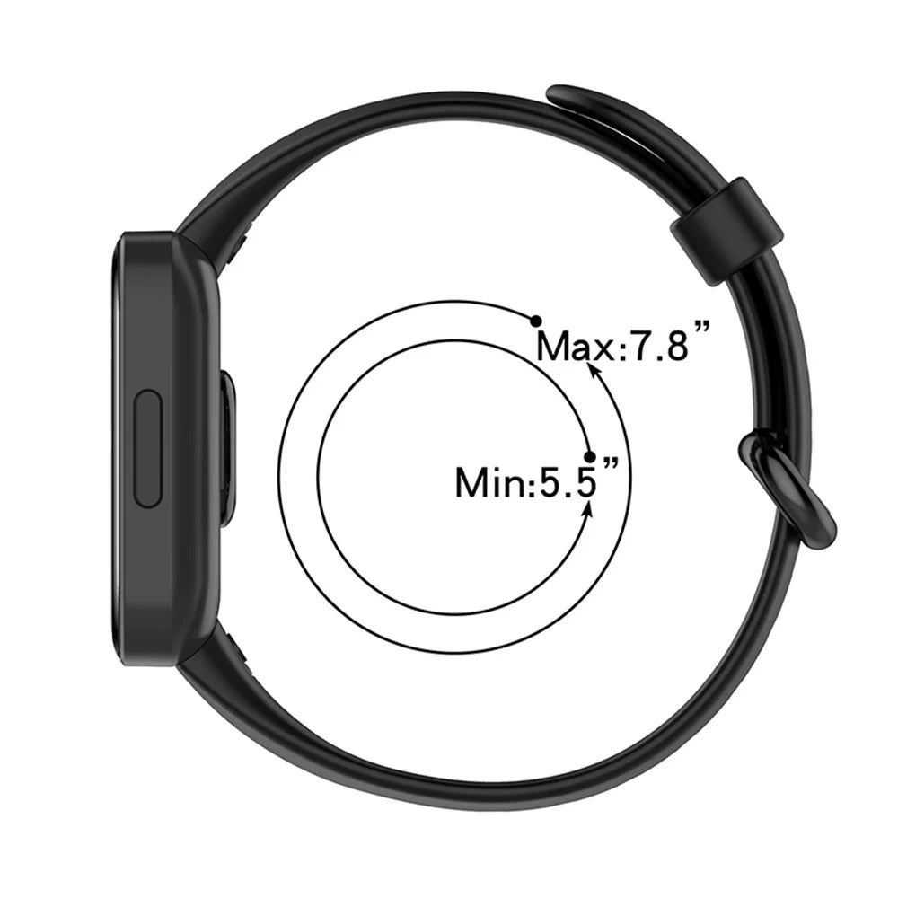 Adjustable Solid Color Watch Band Soft Silicone Strap for Xiaomi Redmi Watch 2 / Redmi Watch 2 Lite - Black - 7