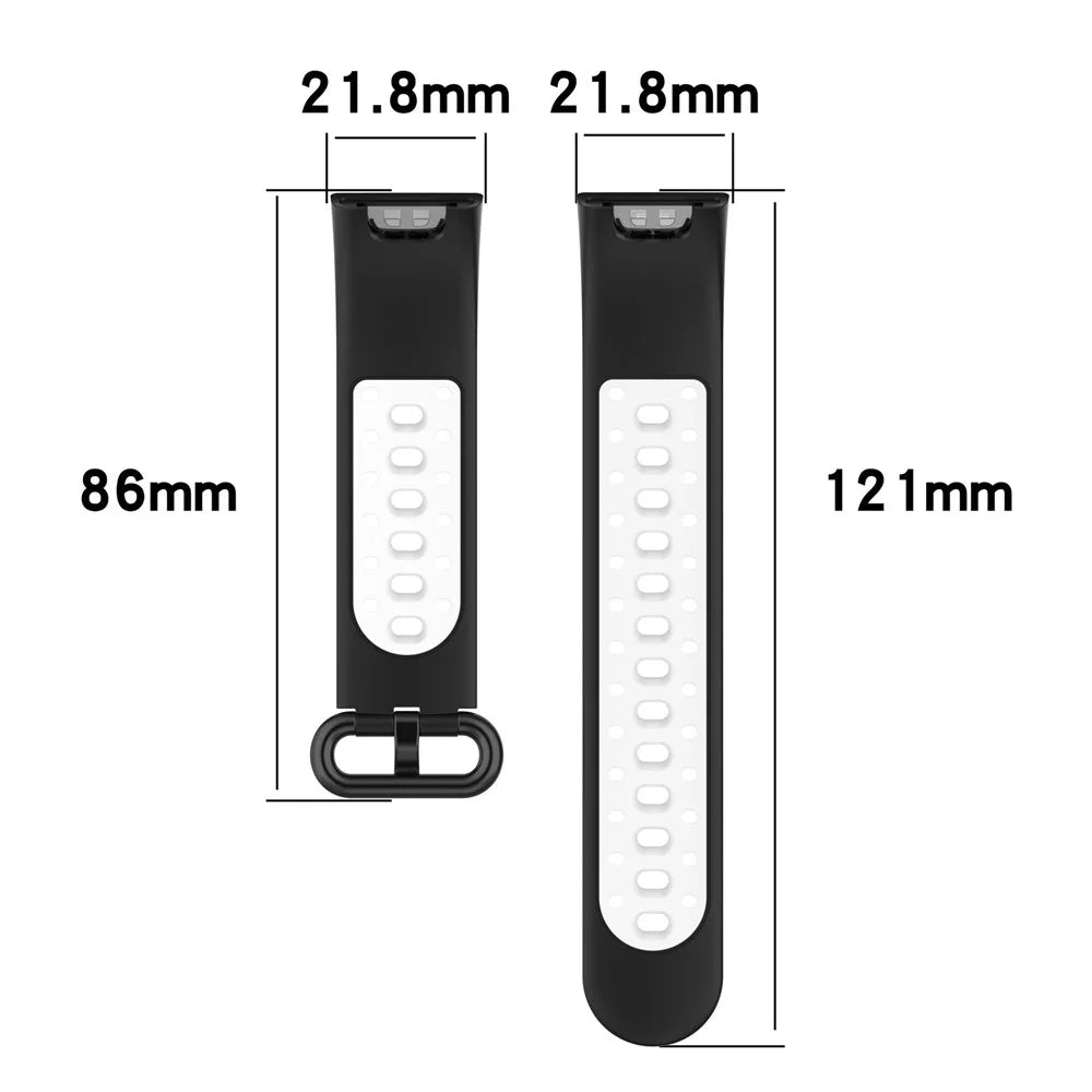 Dual Color Breathable Watch Band Soft Silicone Strap for Xiaomi Redmi Watch 2 - Black/Grey - 5
