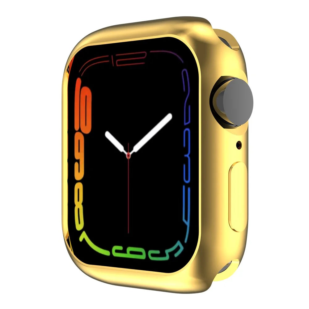 Dustproof Electroplating TPU Protective Watch Frame Case for Apple Watch Series 9 / 8 / 7 45mm - Gold - 2
