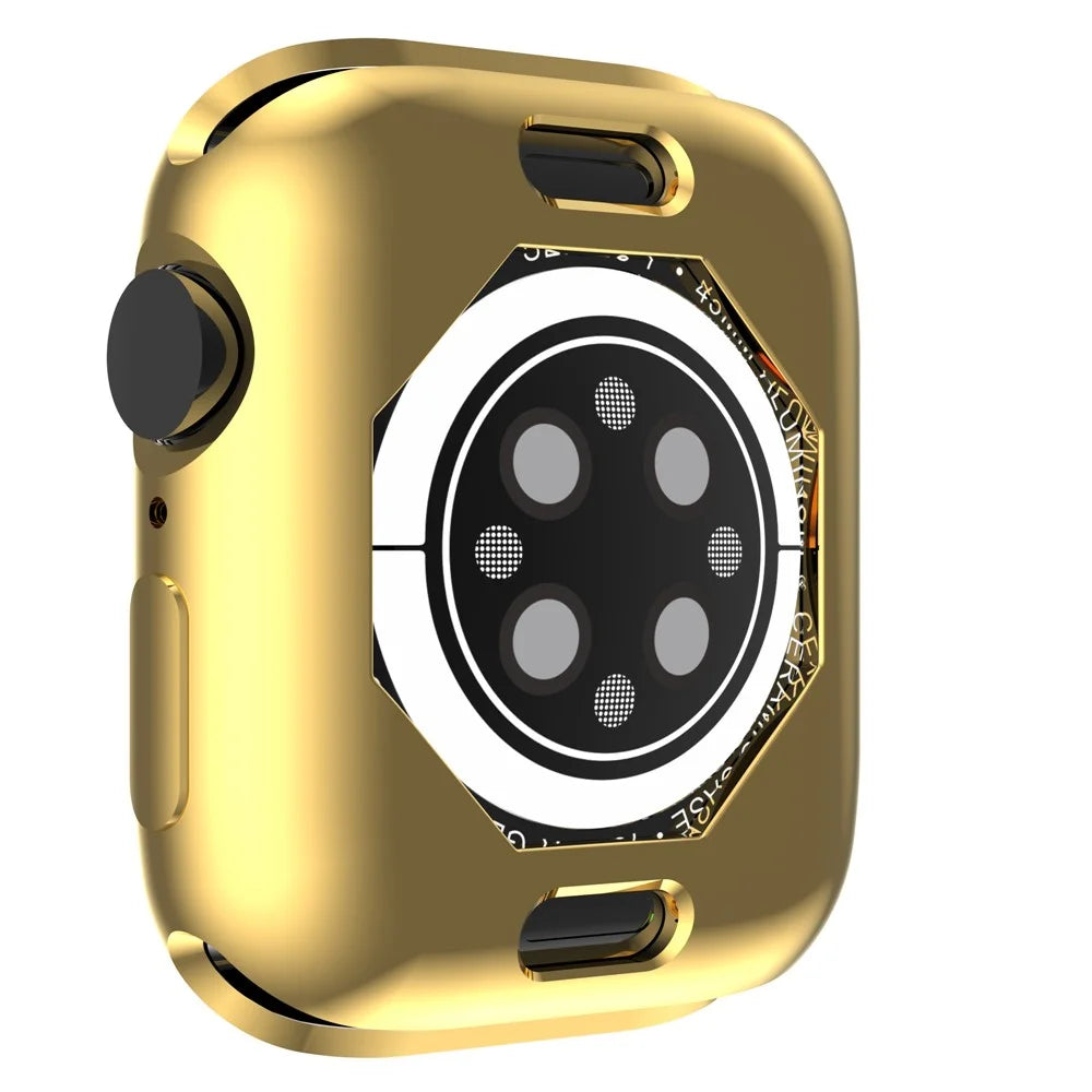 Dustproof Electroplating TPU Protective Watch Frame Case for Apple Watch Series 9 / 8 / 7 45mm - Gold - 5