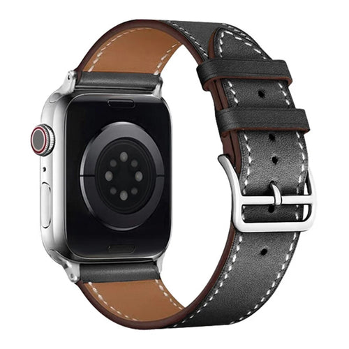 IMAK PG1 Series PU Leather Smart Watch Strap Wrist Band for Apple Watch Series 11 10 42mm / 9 8 7 41mm / SE3 SE2 SE 6 5 4 40mm / 3 2 1 38mm - Black - 1