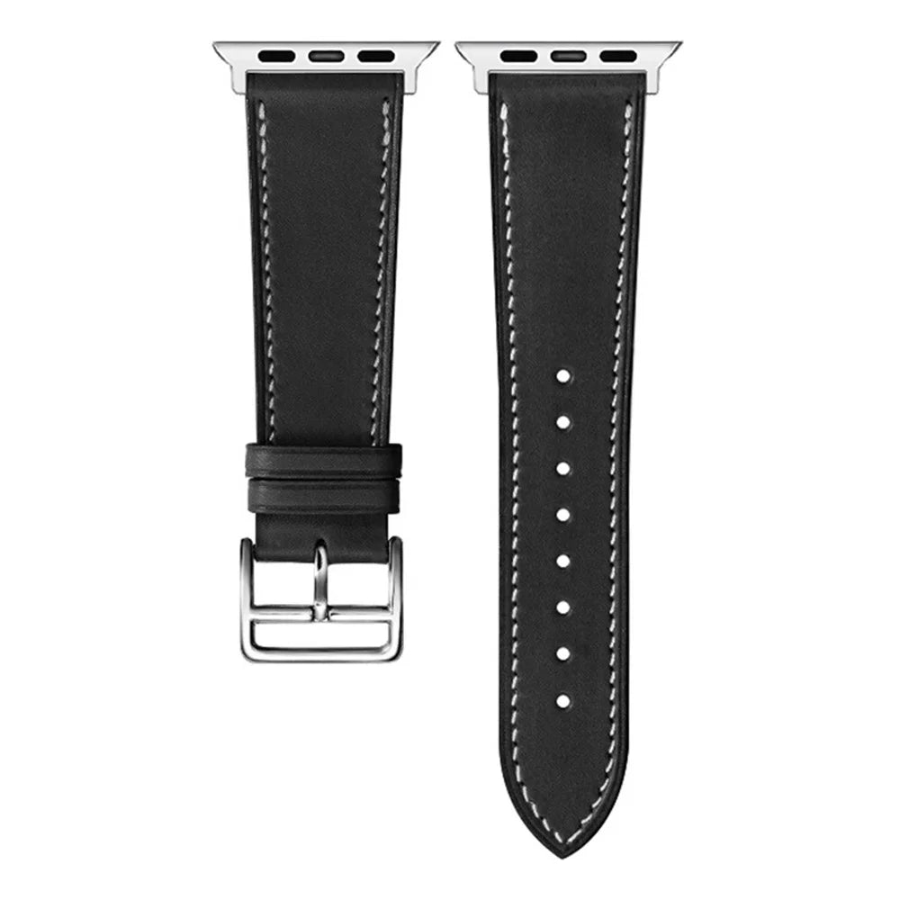 IMAK PG1 Series PU Leather Smart Watch Strap Wrist Band for Apple Watch Series 11 10 42mm / 9 8 7 41mm / SE3 SE2 SE 6 5 4 40mm / 3 2 1 38mm - Black - 4