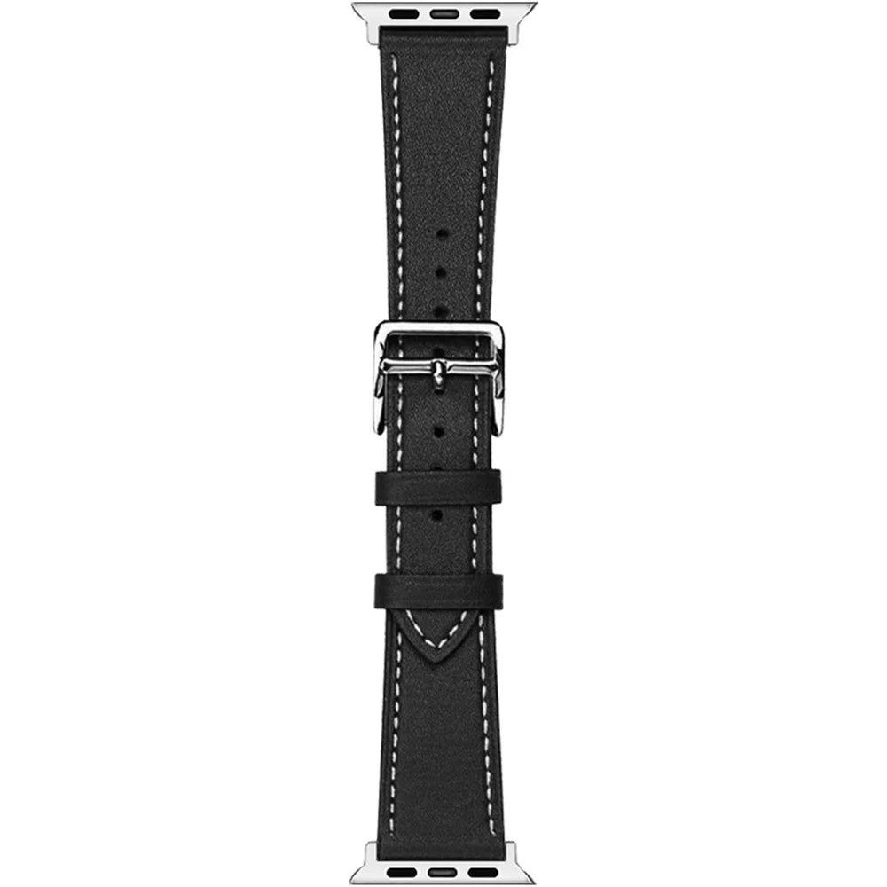 IMAK PG1 Series PU Leather Smart Watch Strap Wrist Band for Apple Watch Series 11 10 42mm / 9 8 7 41mm / SE3 SE2 SE 6 5 4 40mm / 3 2 1 38mm - Black - 5