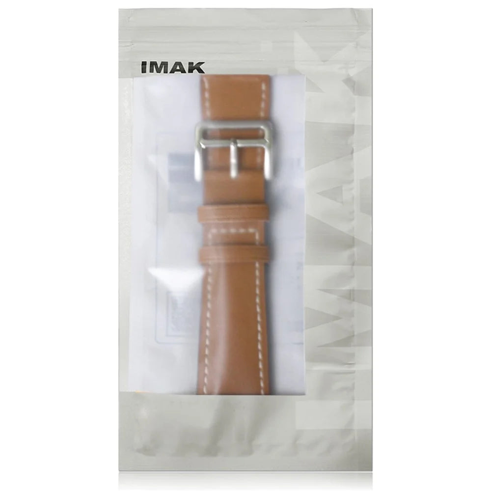 IMAK PG1 Series PU Leather Smart Watch Strap Wrist Band for Apple Watch Series 11 10 42mm / 9 8 7 41mm / SE3 SE2 SE 6 5 4 40mm / 3 2 1 38mm - Black - 6