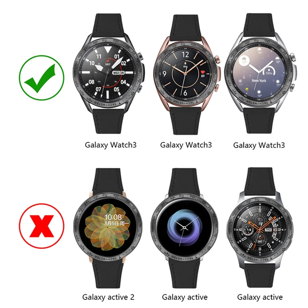 Protective Stainless Steel Watch Bezel Metal Ring Cover for Samsung Galaxy Watch3 41mm - Black - 4
