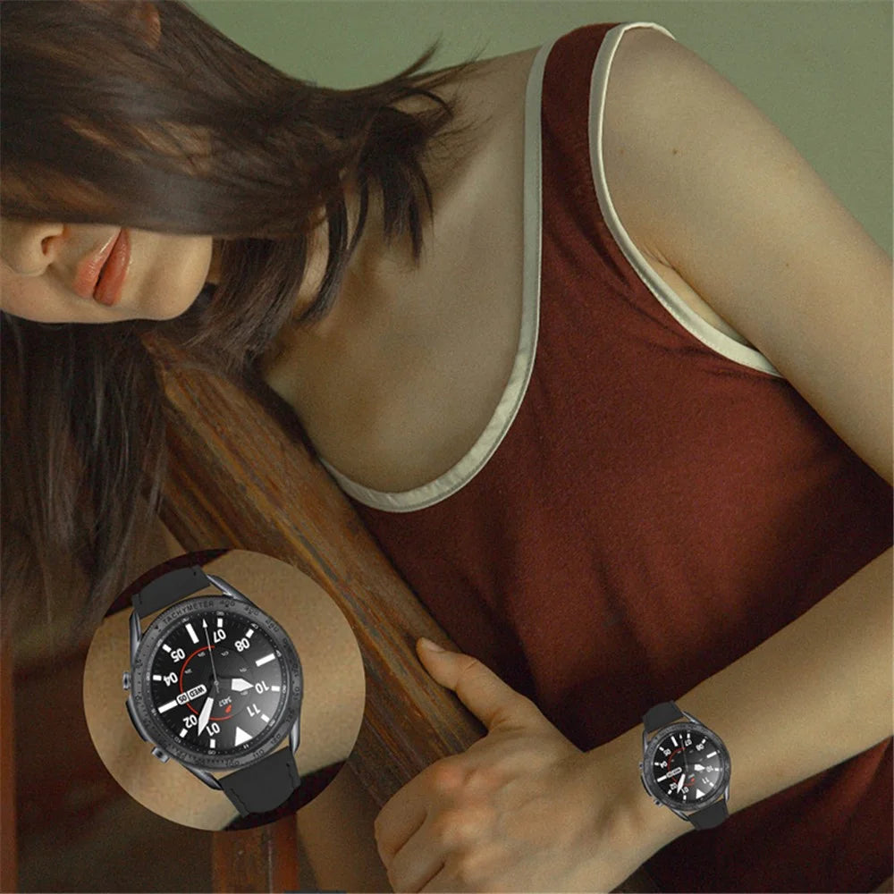 Protective Stainless Steel Watch Bezel Metal Ring Cover for Samsung Galaxy Watch3 41mm - Black - 7