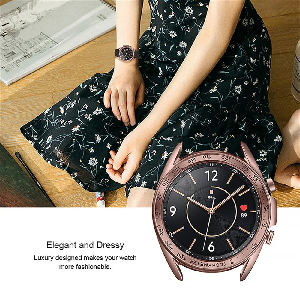 Scratch-resistant Stainless Steel Watch Bezel Protective Ring Cover for Samsung Galaxy Watch3 41mm - Bronze - 3