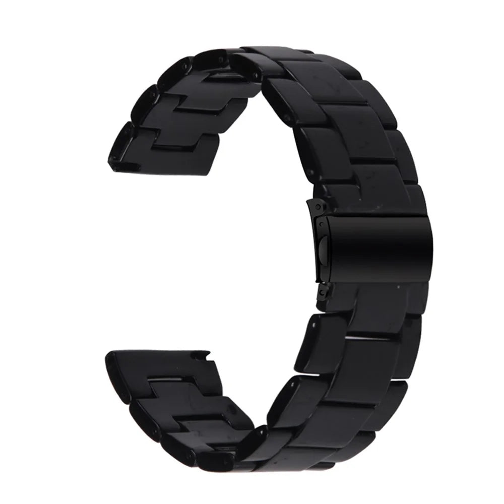 Quick Release 3 Beads Resin Watch Strap with Stainless Steel Folding Clasp for Fitbit Versa 2/Fitbit Versa/Versa Lite/Versa SE - Black - 2