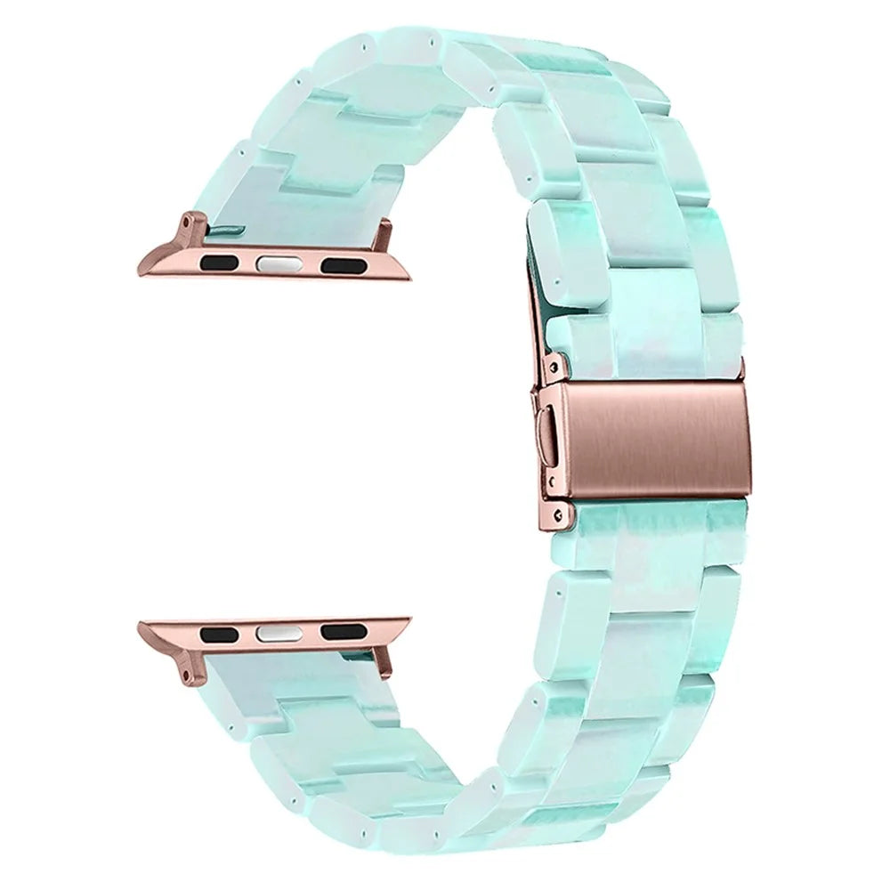 Replacement 3 Beads Resin Watch Strap Band for Apple Watch Series 11 10 42mm / 9 8 7 41mm / SE3 SE2 SE 6 5 4 40mm / 3 2 1 38mm - Green - 1
