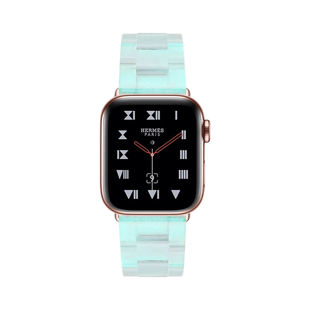 Replacement 3 Beads Resin Watch Strap Band for Apple Watch Series 11 10 42mm / 9 8 7 41mm / SE3 SE2 SE 6 5 4 40mm / 3 2 1 38mm - Green - 3
