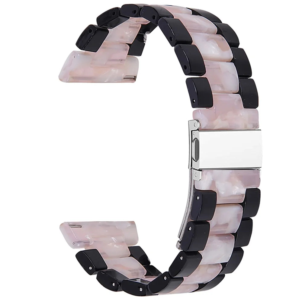 20mm Color Splicing Resin Strap Easy Assemble 3 Beads Watchband with Butterfly Buckle for Huami Amazfit GTR 42mm / Amazfit GTS / Amazfit BIP / Amazfit BIP Lite / Youth Edition 1S - Black / Pink - 2