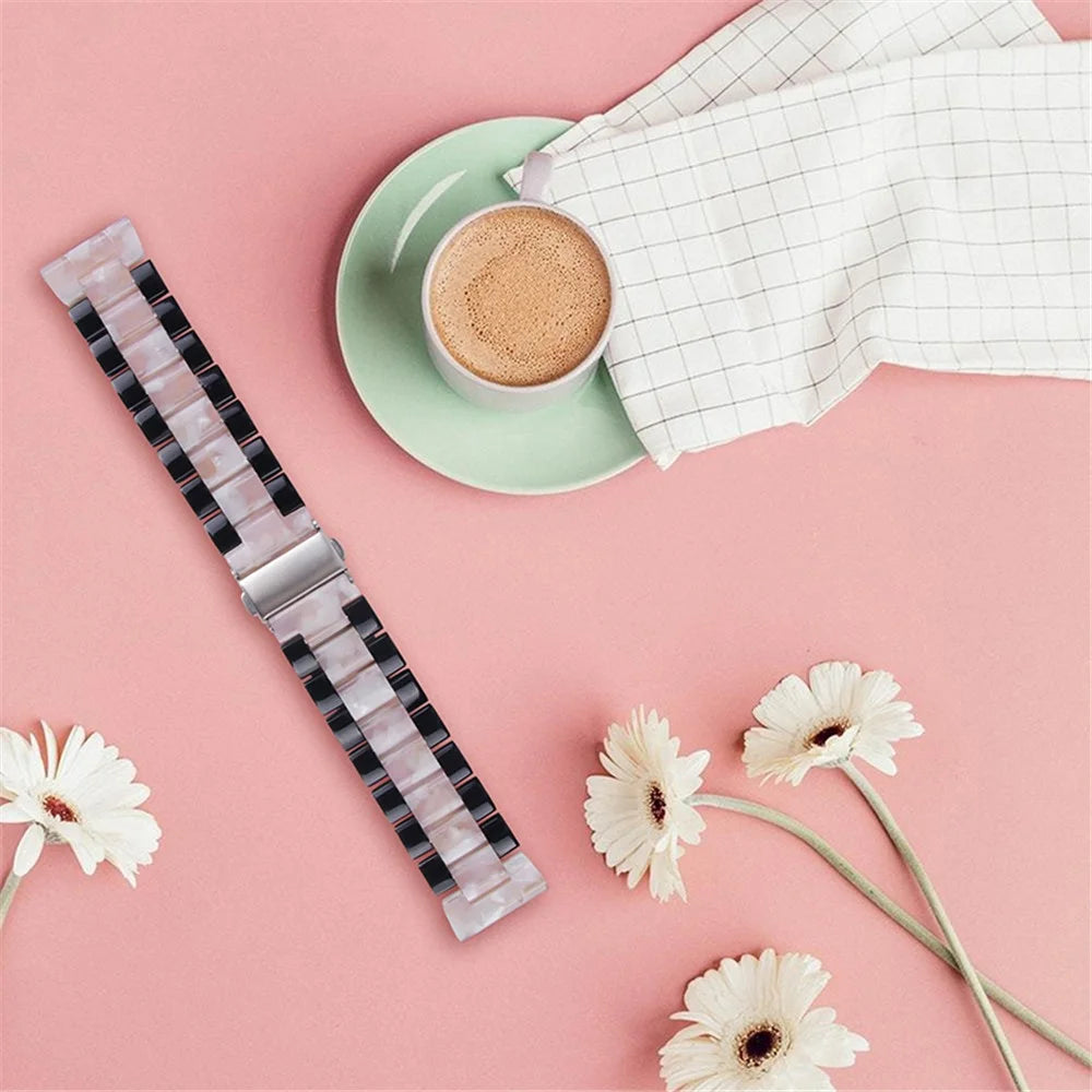 20mm Color Splicing Resin Strap Easy Assemble 3 Beads Watchband with Butterfly Buckle for Huami Amazfit GTR 42mm / Amazfit GTS / Amazfit BIP / Amazfit BIP Lite / Youth Edition 1S - Black / Pink - 5