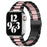 3 Beads Stainless Steel Strap iWatch Metal Watchband for Apple Watch Series 9 / 8 / 7 41mm / 6 / 5 / 4 / SE (2023) / SE(2022) / SE 40mm / 3 / 2 / 1 38mm - Black / Pink - 2