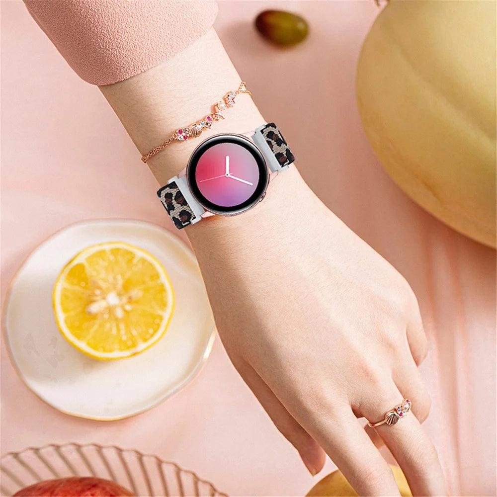Breathable Knitted Watch Strap Elastic Watchband with Adjustable Buckle for Samsung Galaxy Watch4 Classic 42mm 46mm/Galaxy Watch Active/Galaxy Watch Active2 40mm 44mm - 3# - 6