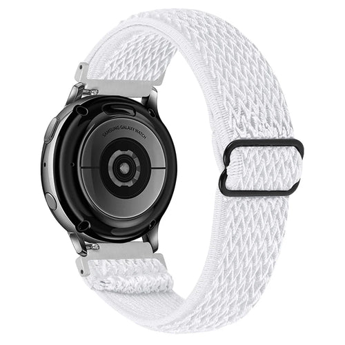 Elastic Knitted Watch Strap Watchband with Adjustable Buckle for Samsung Galaxy Watch4 Classic 42mm 46mm/Galaxy Watch Active/Galaxy Watch Active2 40mm 44mm - White - 1