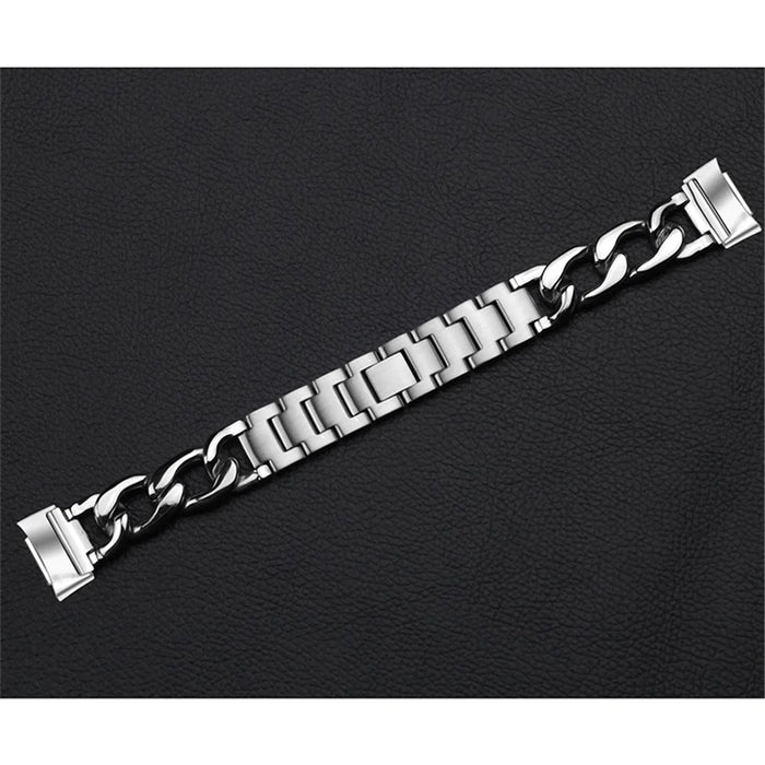 High-end Stainless Steel Smart Watch Band Replacement Band Strap for Fitbit Charge 6 / 5 - Silver - 3