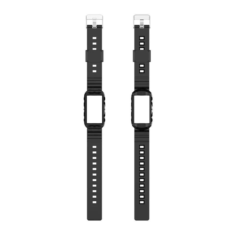 Integrated Soft TPU Strap and Watch Case Protective Cover for Fitbit Charge 4 / 4 SE / 3 / 3 SE - Black - 5
