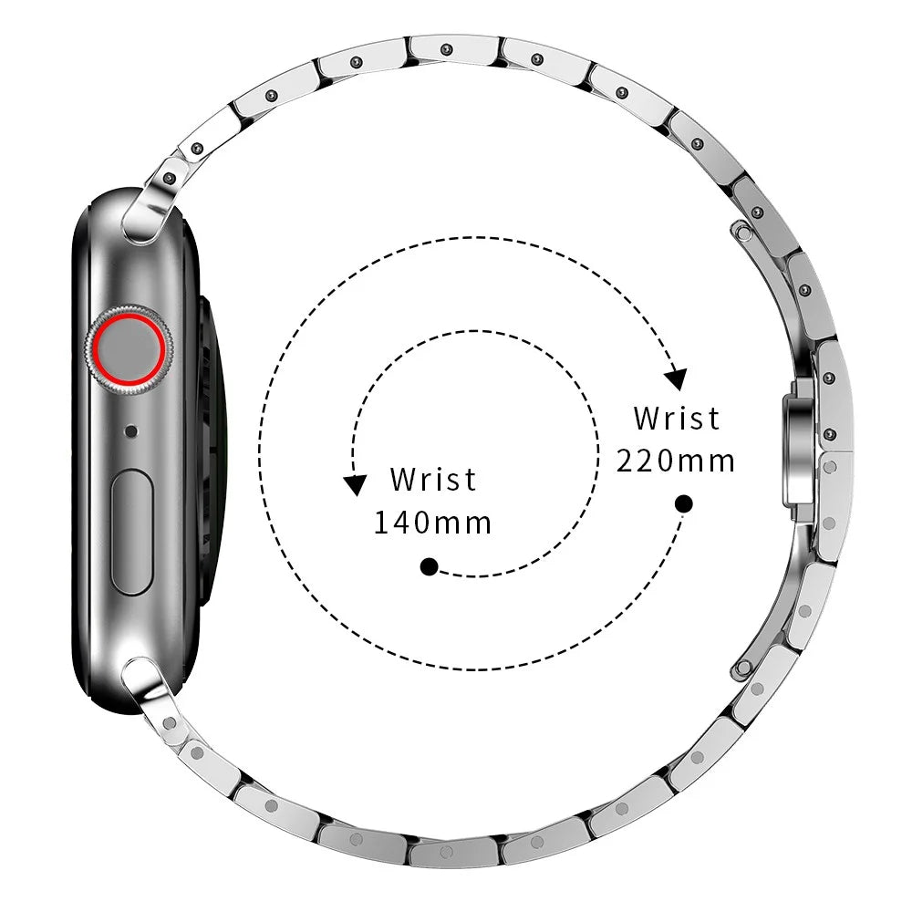 Smart Watch Stainless Steel Strap Metal Watchband for Apple Watch Ultra 3 2 1 49mm / Series 11 10 46mm / 9 8 7 45mm / SE3 SE2 SE 6 5 4 44mm / 3 2 1 42mm - Silver - 4