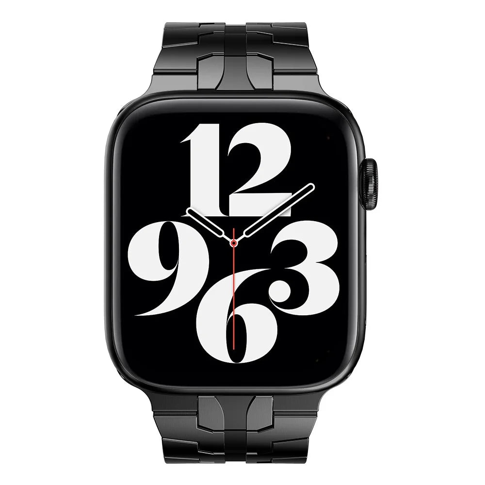Adjustable Stainless Steel Strap Metal Watchband for Apple Watch Ultra 3 2 1 49mm / Series 11 10 46mm / 9 8 7 45mm / SE3 SE2 SE 6 5 4 44mm / 3 2 1 42mm - Black - 3