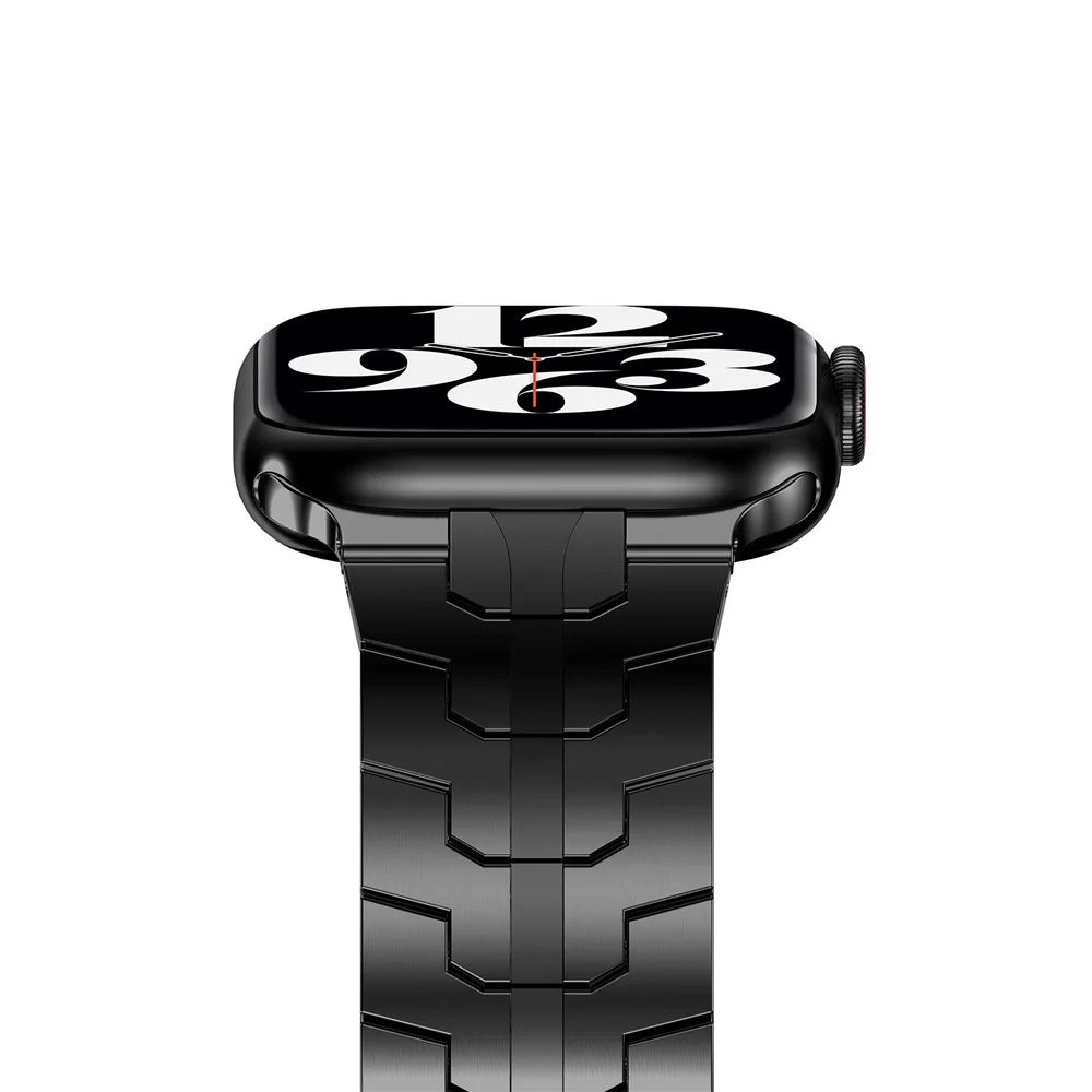 Adjustable Stainless Steel Strap Metal Watchband for Apple Watch Ultra 3 2 1 49mm / Series 11 10 46mm / 9 8 7 45mm / SE3 SE2 SE 6 5 4 44mm / 3 2 1 42mm - Black - 5