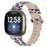 Genuine Cowhide Leather Leopard Texture Smart Watch Strap Adjustable Wristband for Fitbit Versa 3/Fitbit Sense - White/Brown - 2
