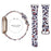Genuine Cowhide Leather Leopard Texture Smart Watch Strap Adjustable Wristband for Fitbit Versa 3/Fitbit Sense - White/Brown - 3