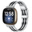 5 Beads Stainless Steel Watch Band Tortoise Back Buckle Wrist Strap for Fitbit Versa 3/Fitbit Sense - Black Splicing - 2