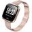 Stylish Stainless Steel Wrist Strap with Double Buckle Side Textured Band Smart Watch Accessory for Fitbit Versa/Versa 2/Versa Lite/Versa SE - Pink Gold - 1