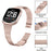 Stylish Stainless Steel Wrist Strap with Double Buckle Side Textured Band Smart Watch Accessory for Fitbit Versa/Versa 2/Versa Lite/Versa SE - Pink Gold - 3