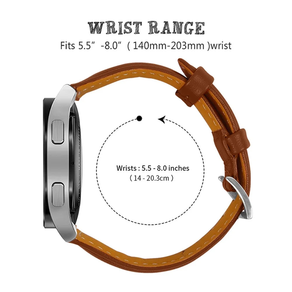 Seamline Design Pointed Tail Top Layer Cowhide Genuine Leather Watch Strap for Samsung Galaxy Watch4 Classic 42mm 46mm/Galaxy Watch Active/Galaxy Watch Active2 40mm 44mm - Brown - 2