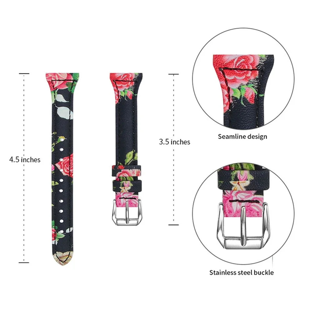 Pointed Tail Top Layer Cowhide Genuine Leather Watch Strap for Samsung Galaxy Watch4 Classic 42mm 46mm/Galaxy Watch Active/Galaxy Watch Active2 40mm 44mm - Style A - 3
